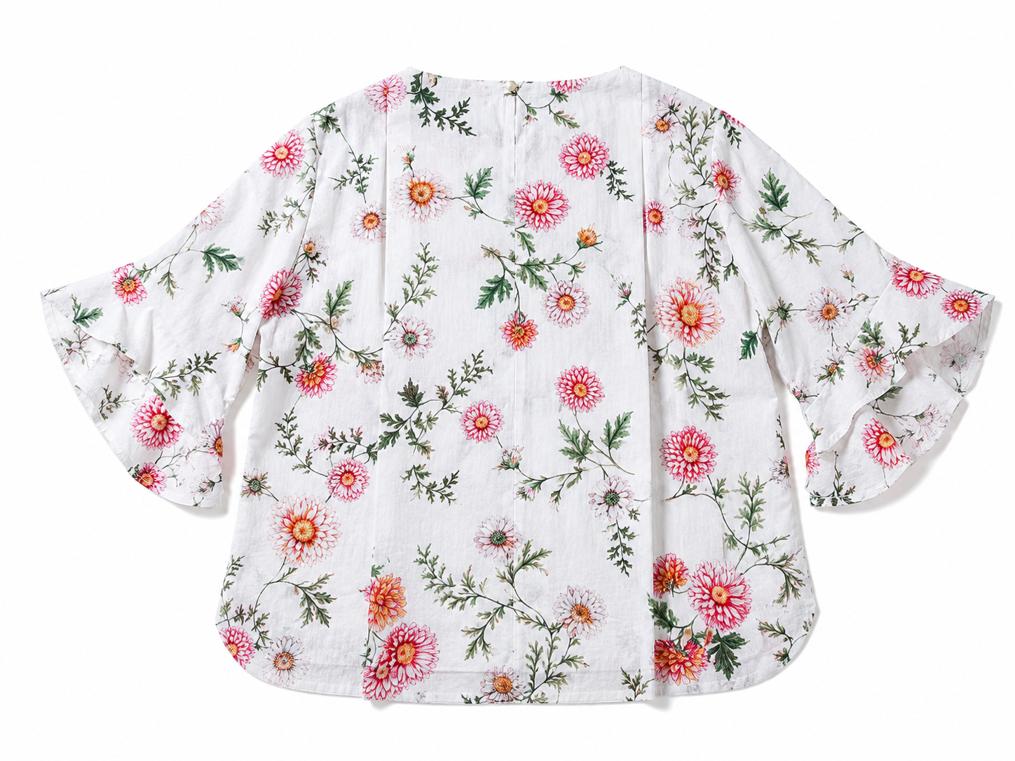 White Floral Cotton Blouse