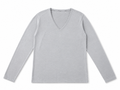 Silk & Cashmere V-Neck Jumper – Light Grey