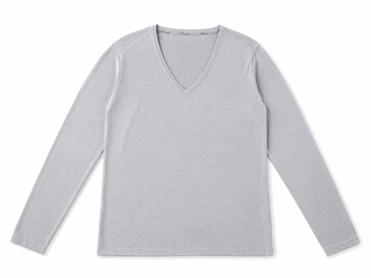 Silk & Cashmere V-Neck Jumper – Light Grey