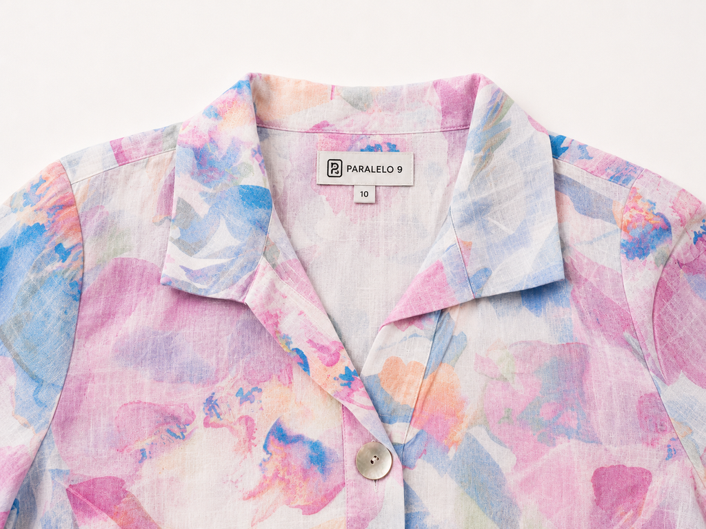 Watercolour Print Cotton Shirt