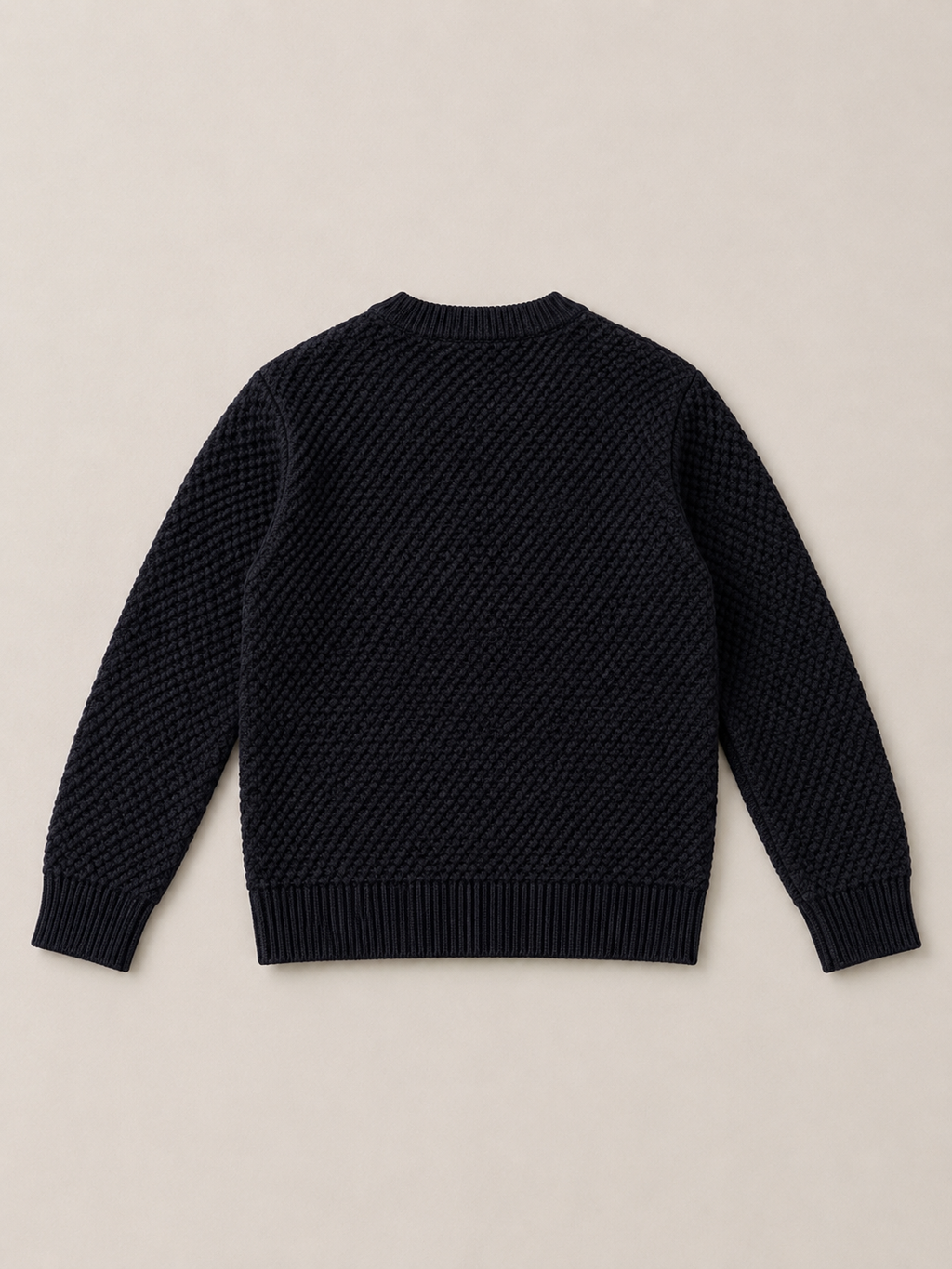 Navy Merino Wool Zip Cardigan