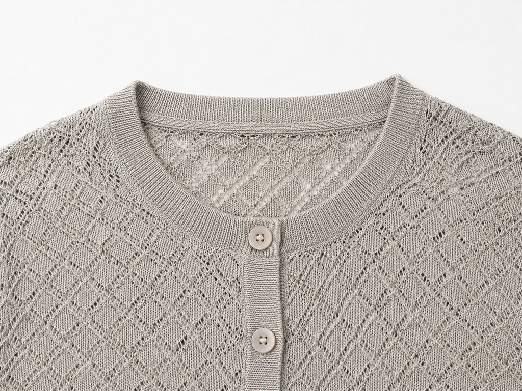 Pointelle Silk Cashmere Cardigan