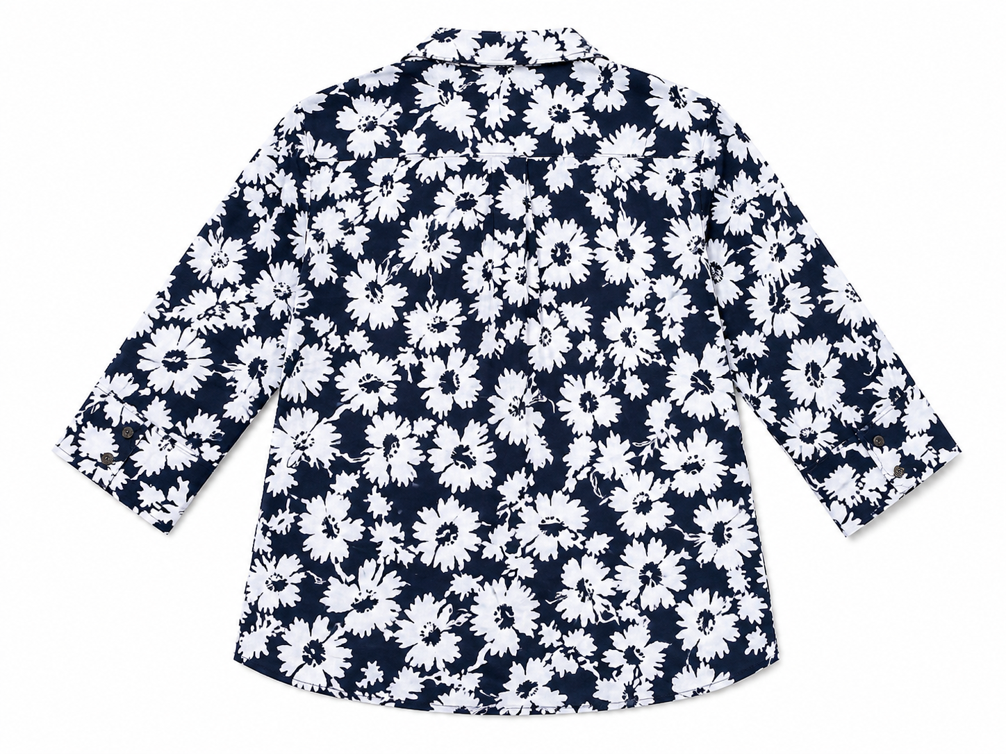 Navy Floral Cotton Shirt