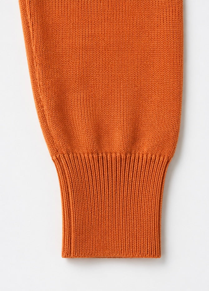 Terracotta Merino Wool Crew Neck Cardigan