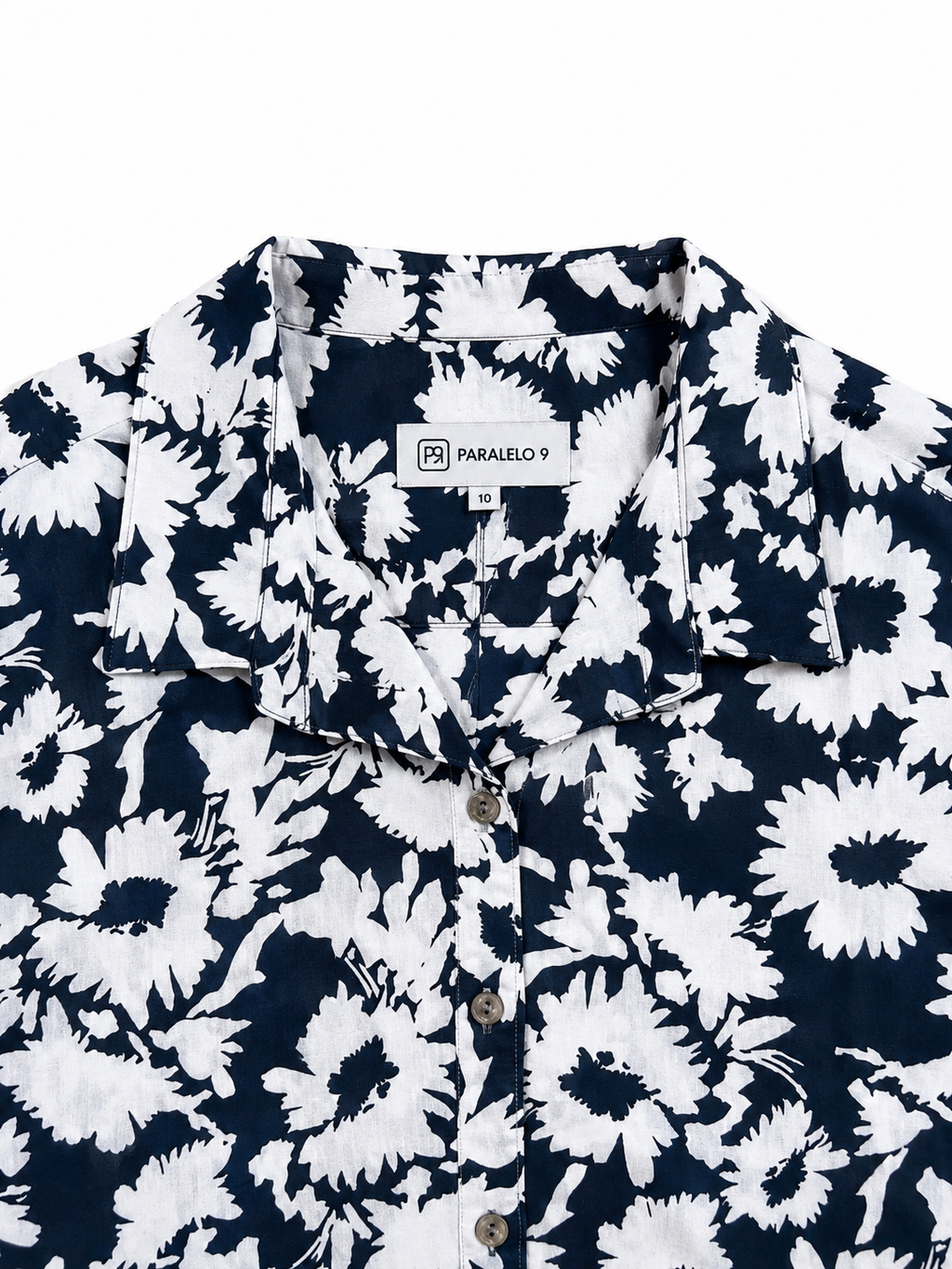 Navy Floral Cotton Shirt
