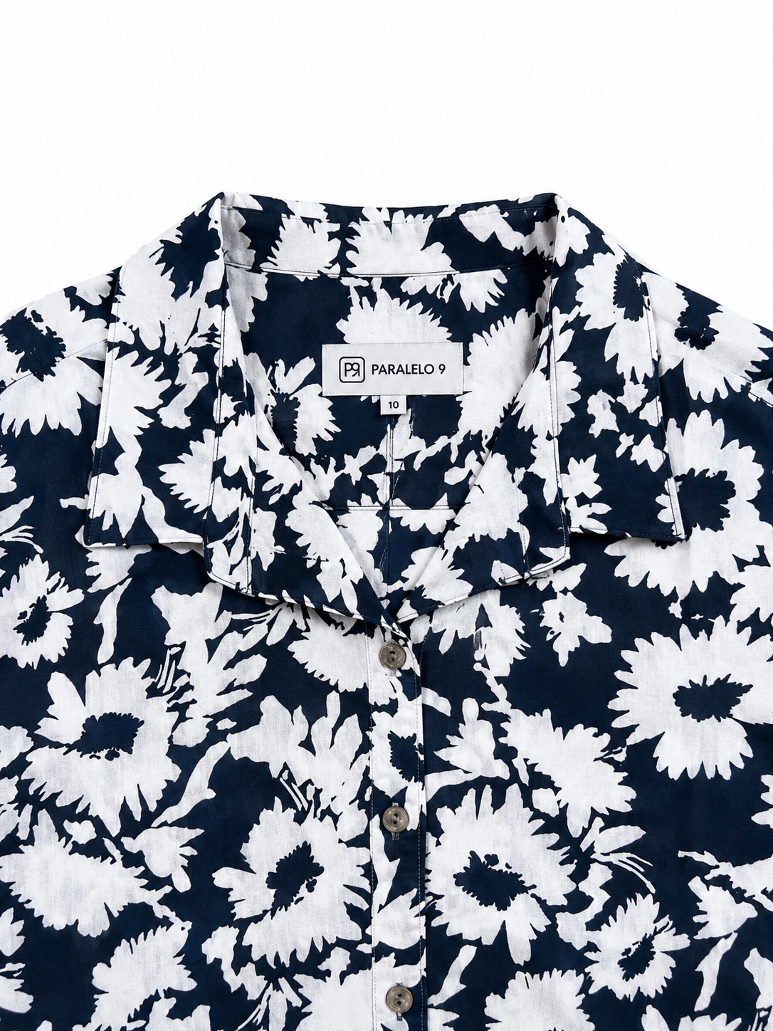 Navy Floral Cotton Shirt