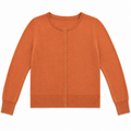 Terracotta Merino Wool Crew Neck Cardigan