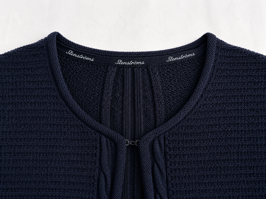 Black Merino Wool Cable Knit Cardigan