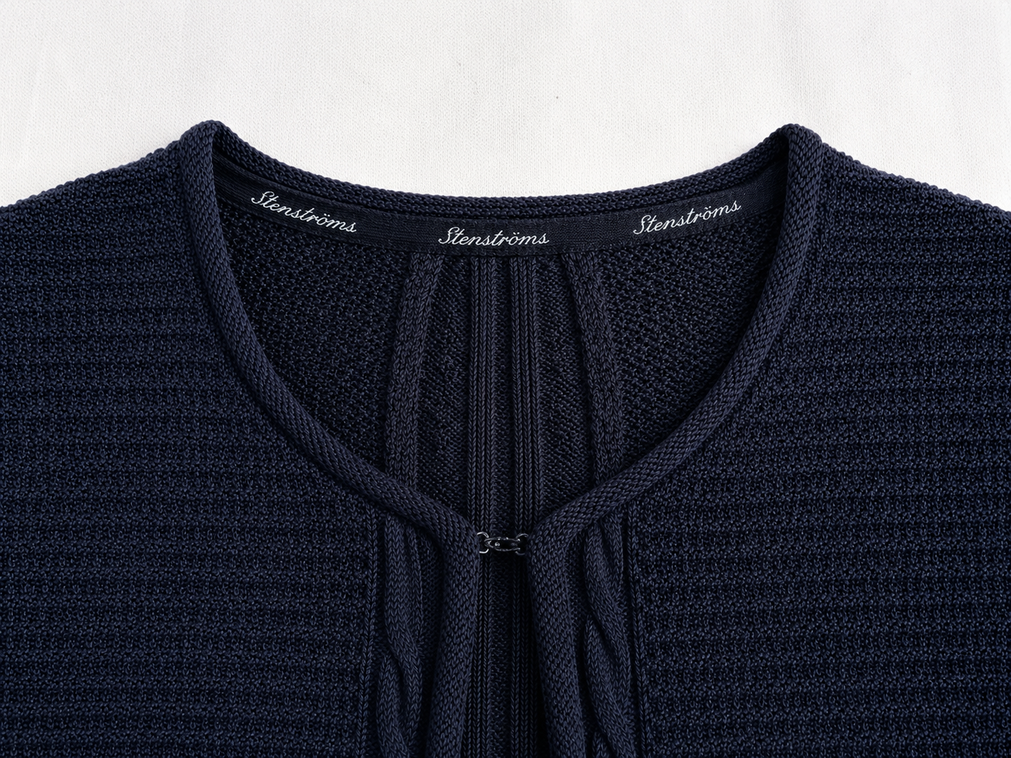 Black Merino Wool Cable Knit Cardigan