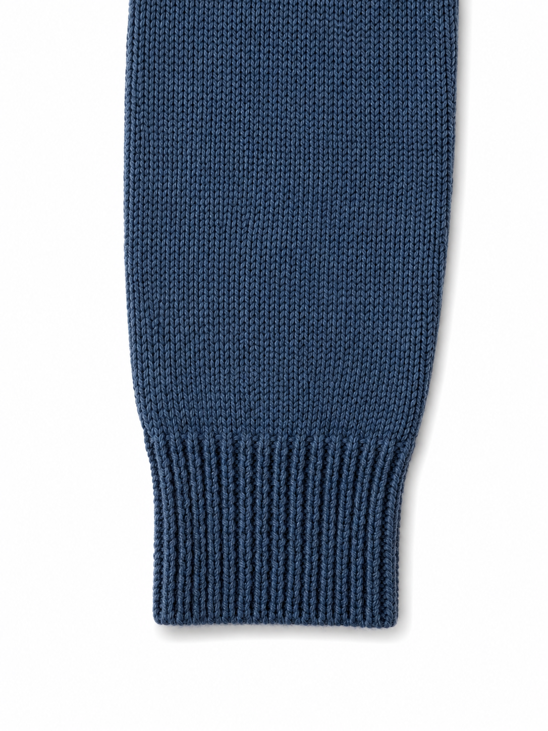 Blue Merino Wool Cable-Knit Roll Neck Jumper