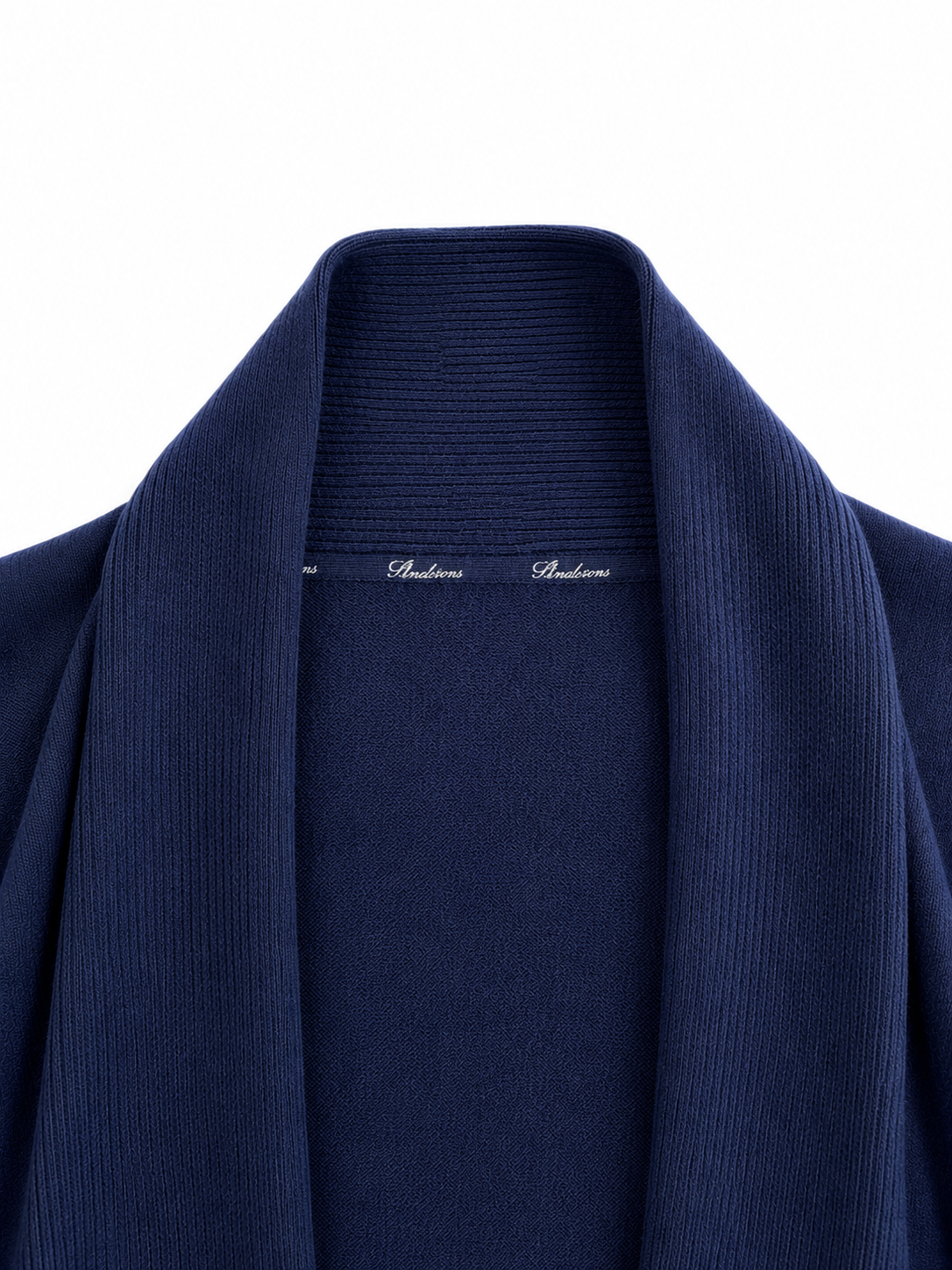 Navy Ribbed Collar Cardigan