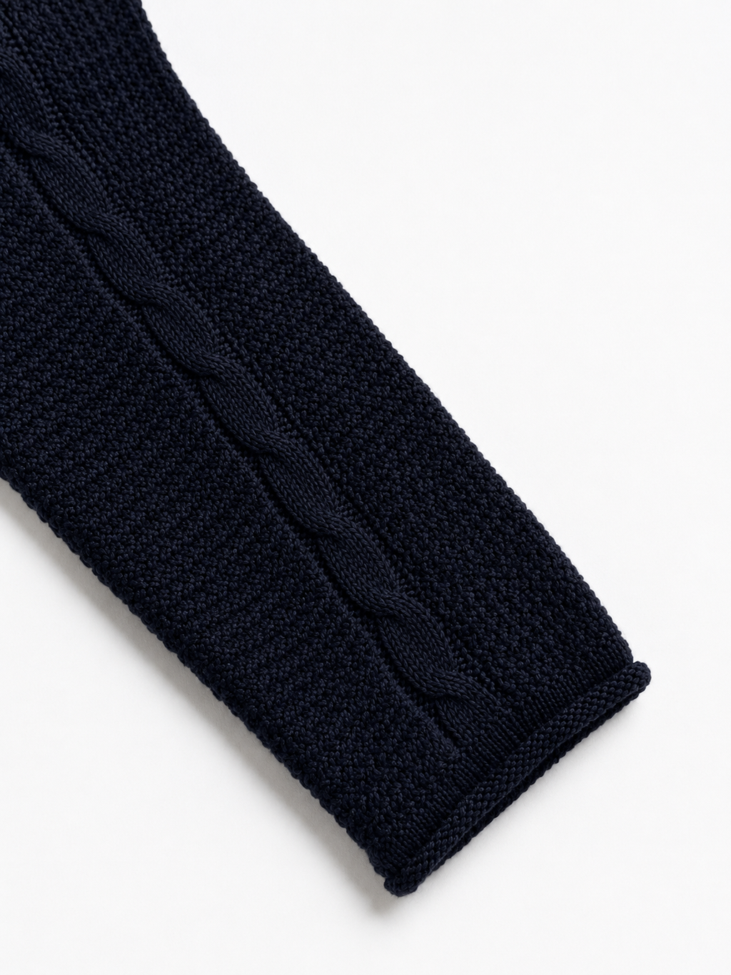 Black Merino Wool Cable Knit Cardigan