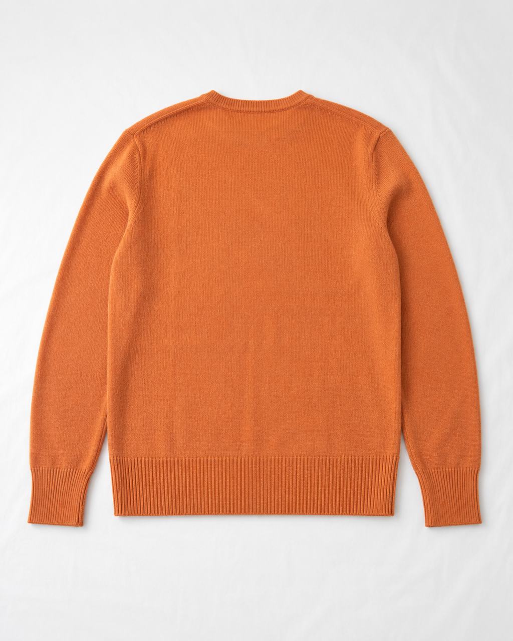 Terracotta Merino Wool Crew Neck Cardigan