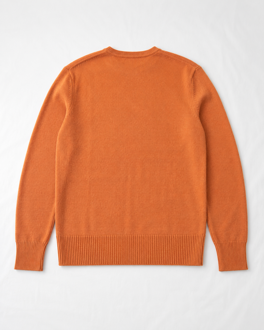 Terracotta Merino Wool Crew Neck Cardigan