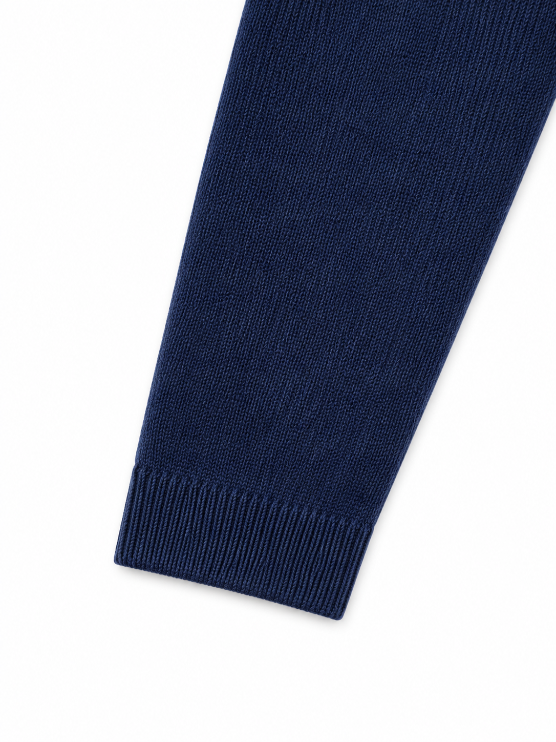 Navy Ribbed Collar Cardigan