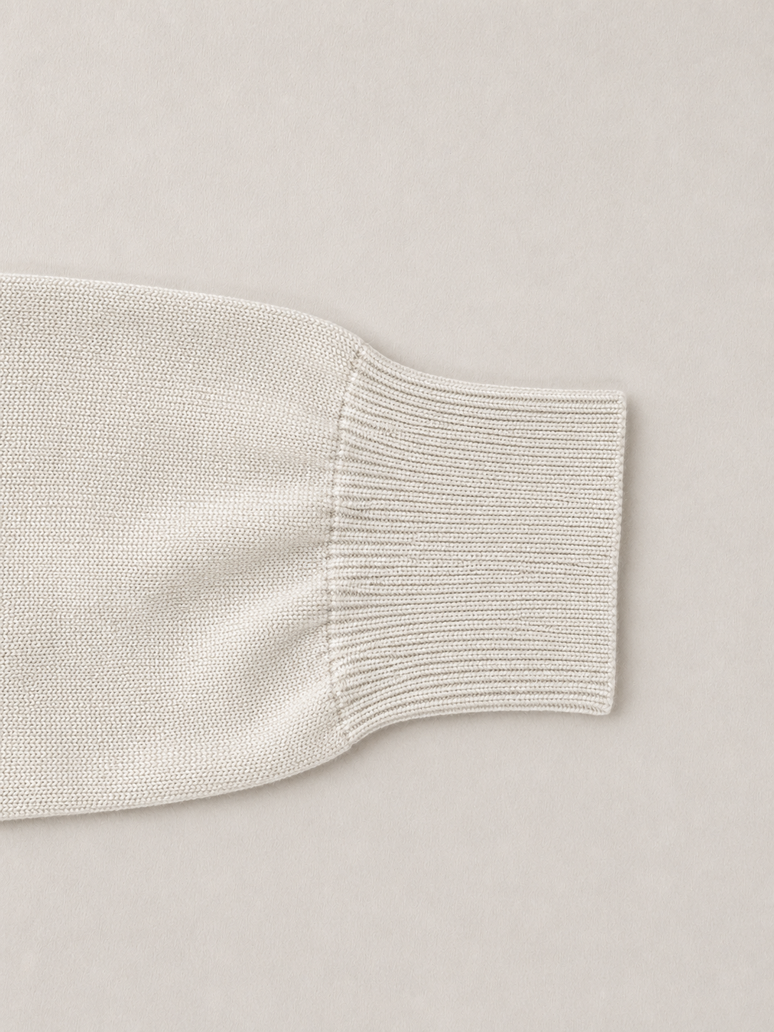 Ivory Merino Wool Crew Neck Cardigan