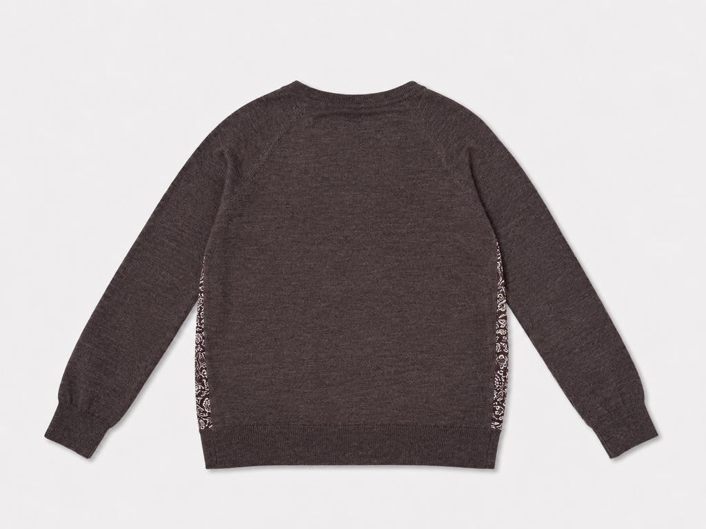 Stenströms 115th Anniversary Merino Wool & Silk Panel Jumper – Mocha Brown
