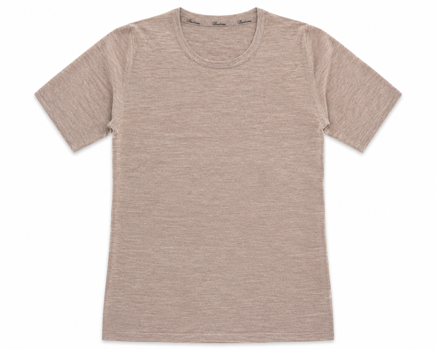 Merino Wool Short Sleeve Knit — Taupe