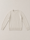 Ivory Merino Wool Crew Neck Sweater