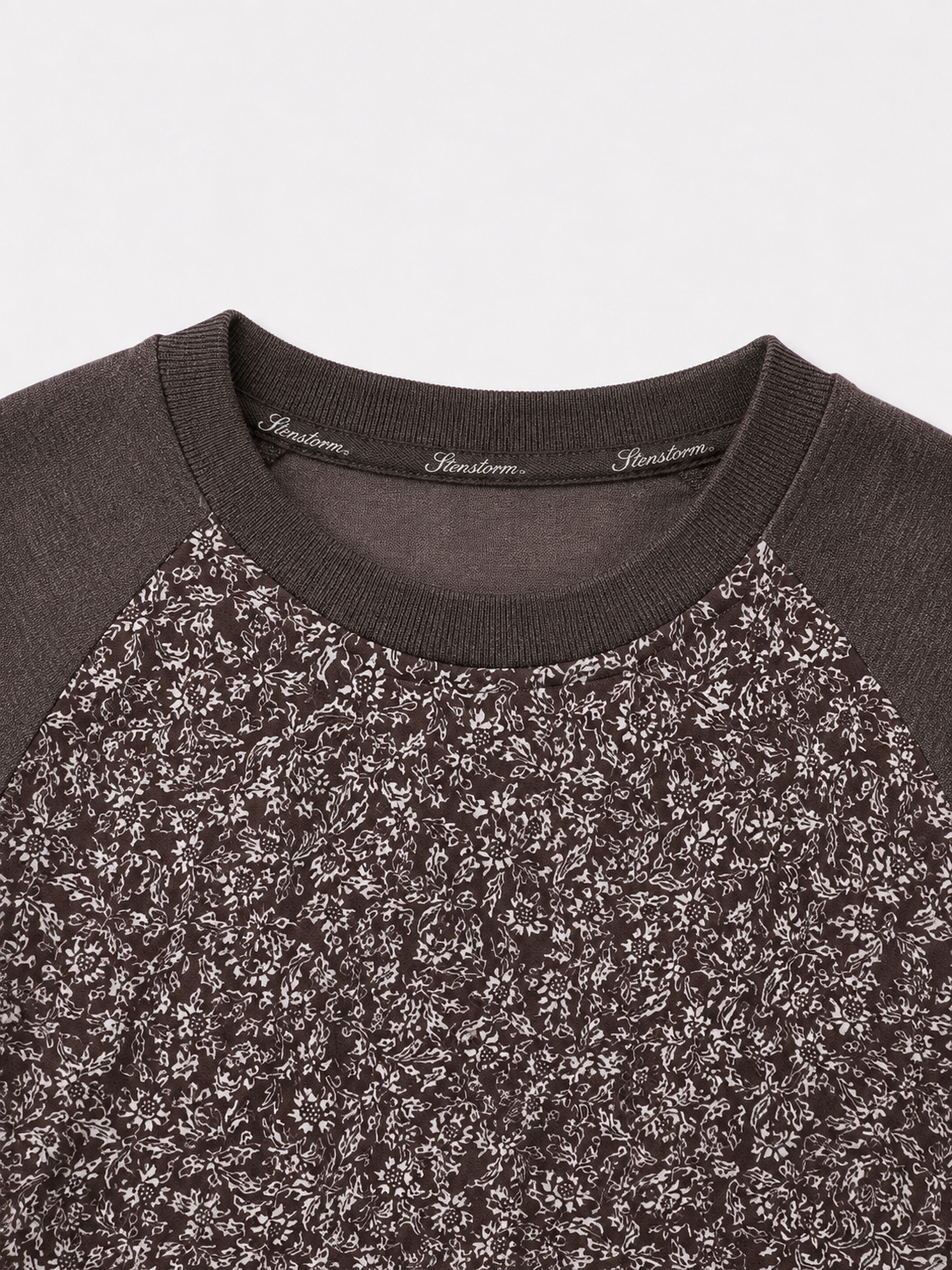Stenströms 115th Anniversary Merino Wool & Silk Panel Jumper – Mocha Brown