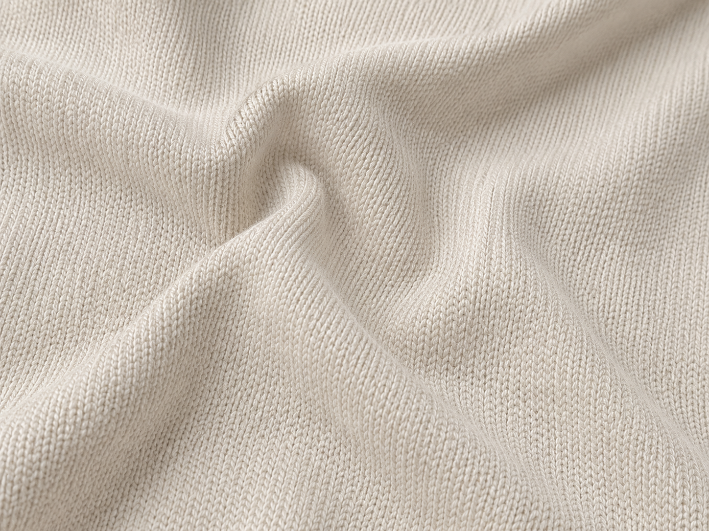 Ivory Merino Wool Crew Neck Cardigan