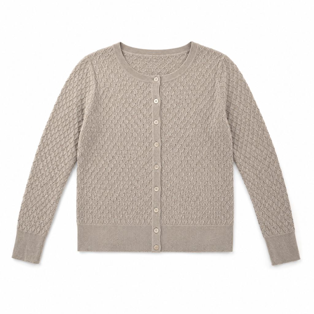 Pointelle Silk Cashmere Cardigan
