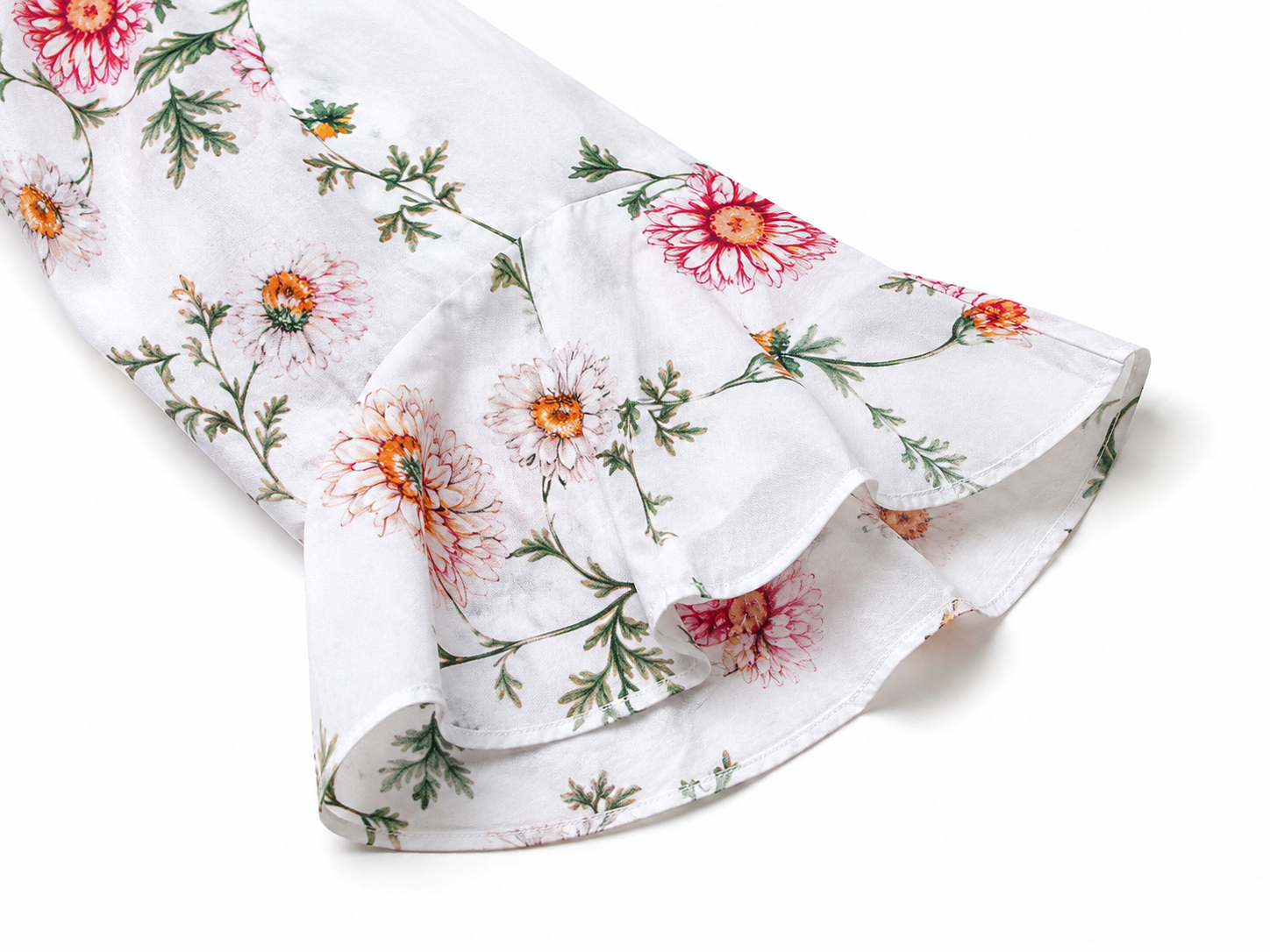 White Floral Cotton Blouse